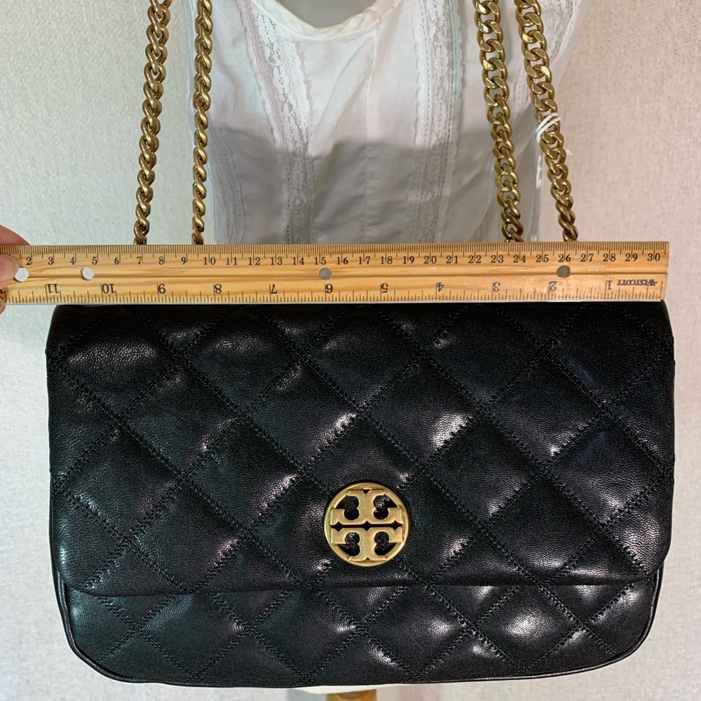 NEW Tory Burch Willa Black Leather Large Convertible Shoulder Bag/Crossbody Bag - Picture 15 of 16